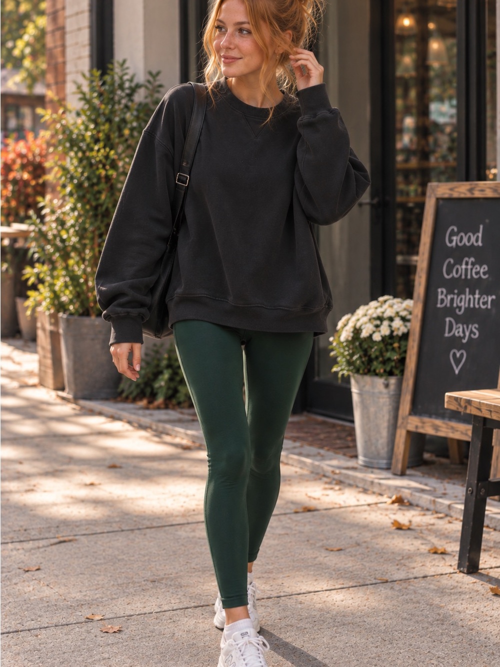 aerie Black oversized distressed sweatshirt Sz Large